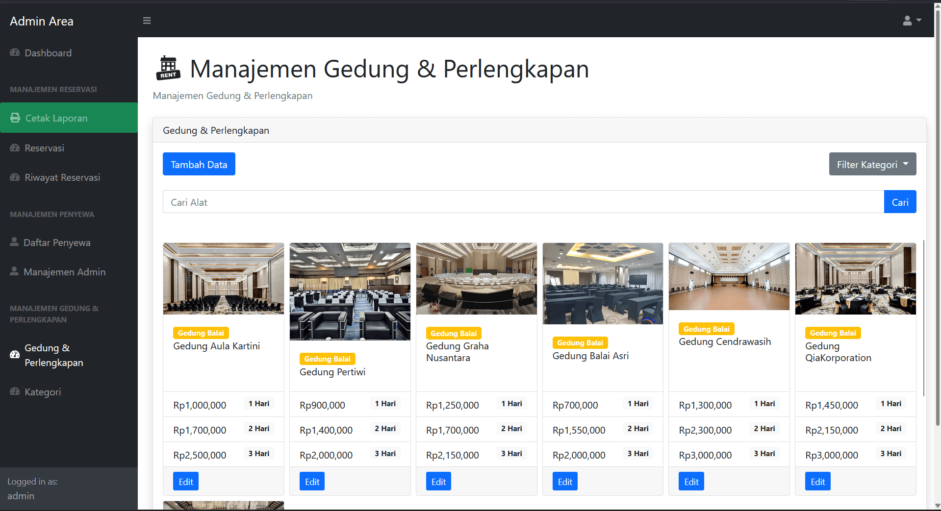 Source Code Website Penyewaan Gedung PHP MySQL | Sistem Booking Online Full Fitur | Aplikasi Sewa
