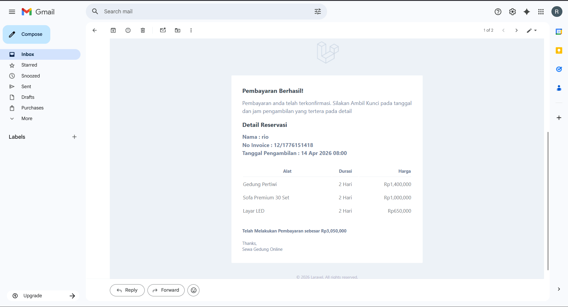 Source Code Website Penyewaan Gedung PHP MySQL | Sistem Booking Online Full Fitur | Aplikasi Sewa