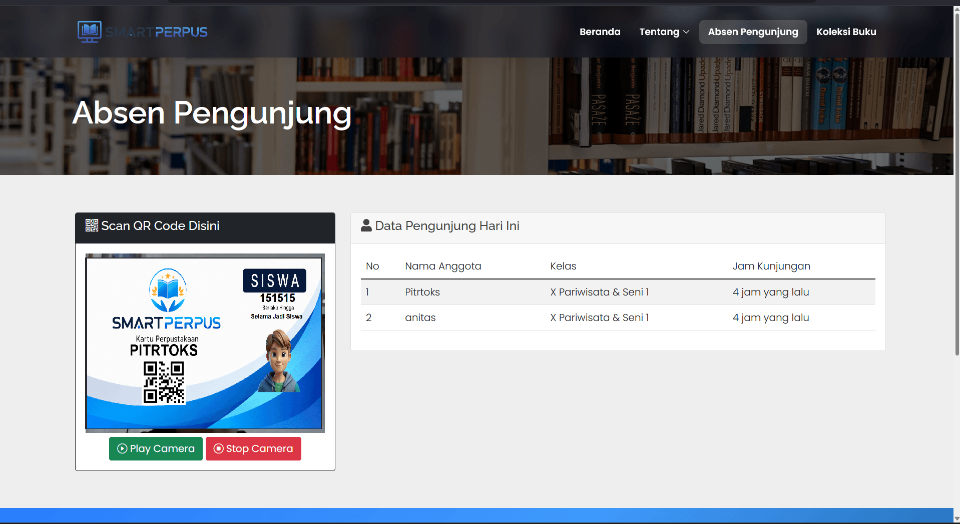 Source Code Aplikasi Perpustakaan Berbasis Web+Scan Barcode & Absen Pengunjung |Perpustakaan Digital