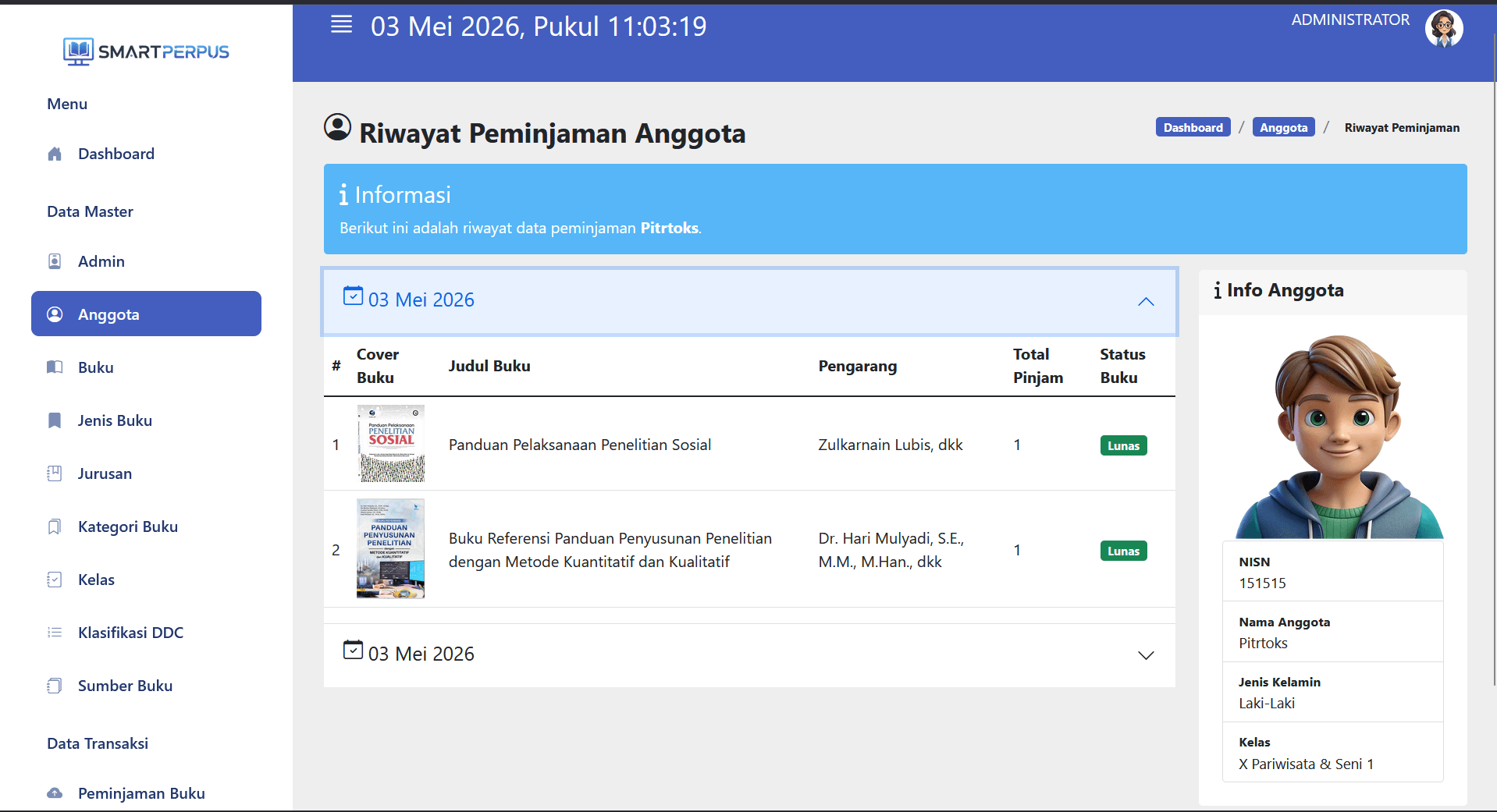 Source Code Aplikasi Perpustakaan Berbasis Web+Scan Barcode & Absen Pengunjung |Perpustakaan Digital