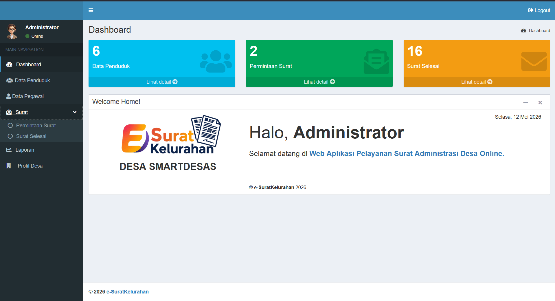 Source Code Aplikasi Surat Desa Berbasis Web | Download Aplikasi Pelayanan Surat Cetak PDF Otomatis