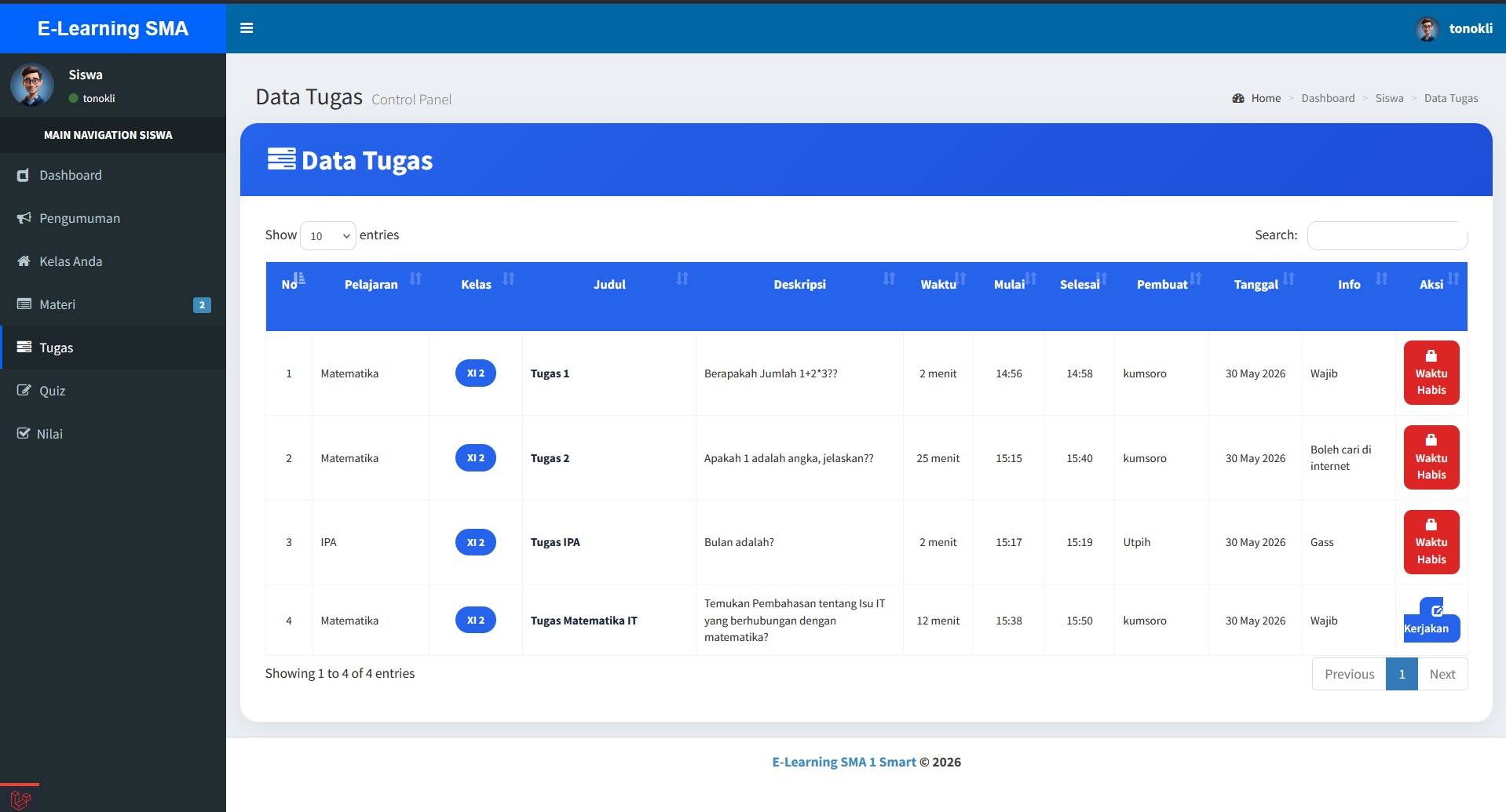 Source Code e-Learning Sekolah Full Fitur | Source Code Website Ujian Online | Aplikasi e-Learning