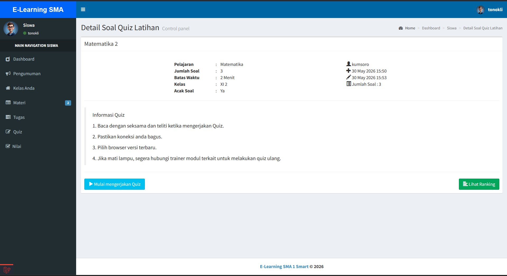 Source Code e-Learning Sekolah Full Fitur | Source Code Website Ujian Online | Aplikasi e-Learning