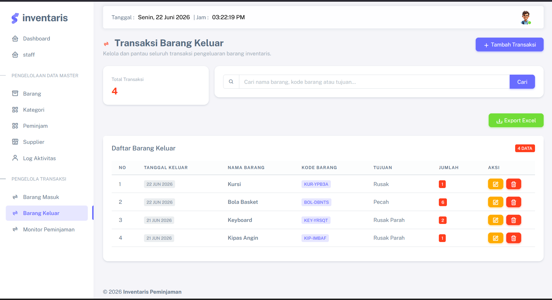 Source Code Website Inventaris Barang | Inventaris Peminjaman Barang | Aplikasi Inventaris Sekolah