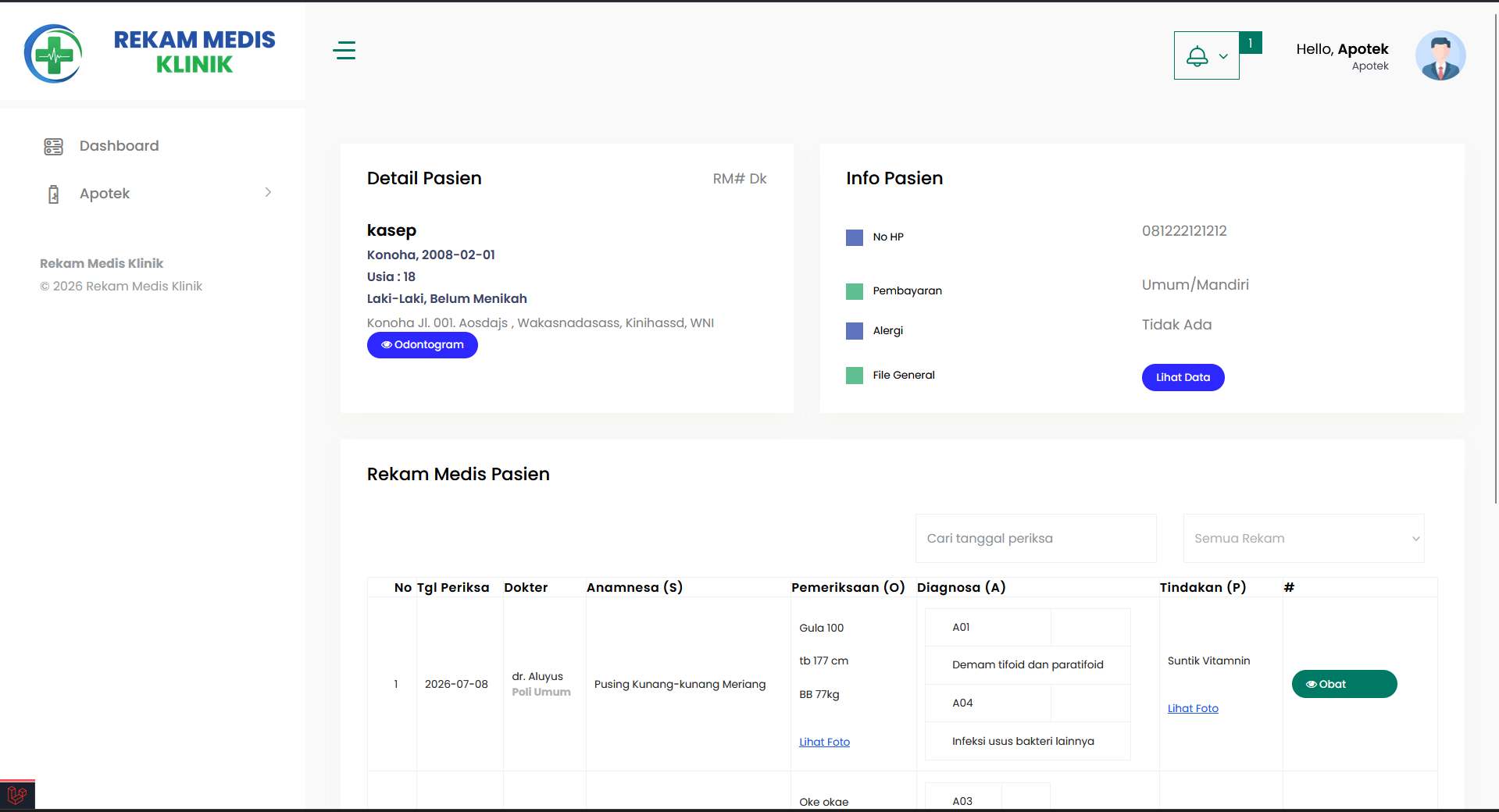 Source Code Website Rekam Medis Laravel (RME) | Source Code Aplikasi Klinik Gigi | Web Dental Clinic