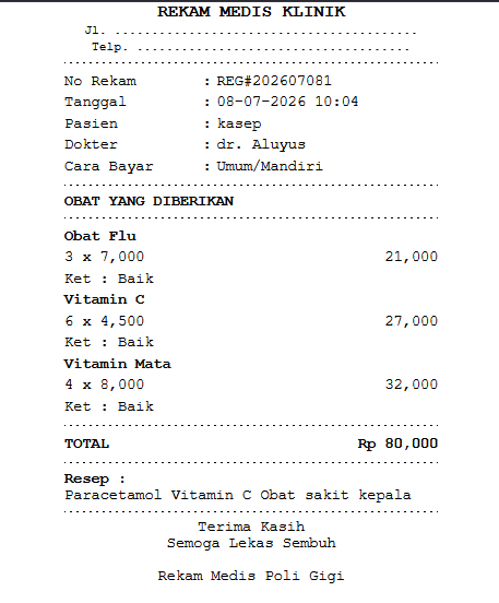 Source Code Website Rekam Medis Laravel (RME) | Source Code Aplikasi Klinik Gigi | Web Dental Clinic