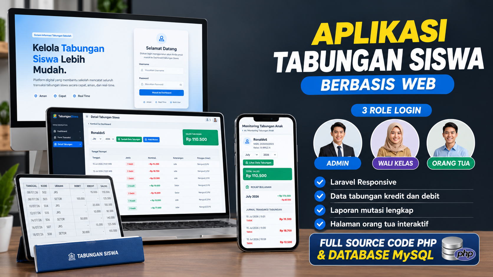 Source Code Aplikasi Tabungan Siswa Berbasis Web Laravel| Source Code Website Tabungan Siswa Digital