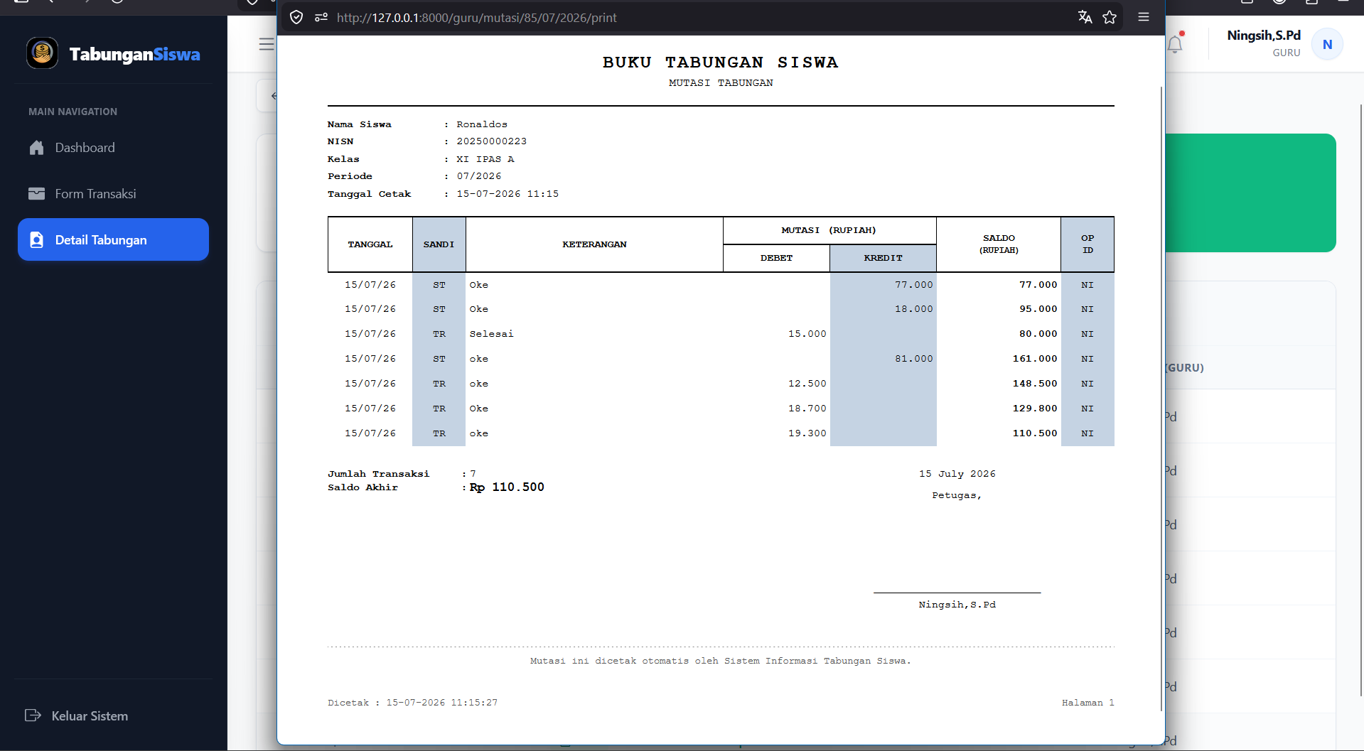 Source Code Aplikasi Tabungan Siswa Berbasis Web Laravel| Source Code Website Tabungan Siswa Digital