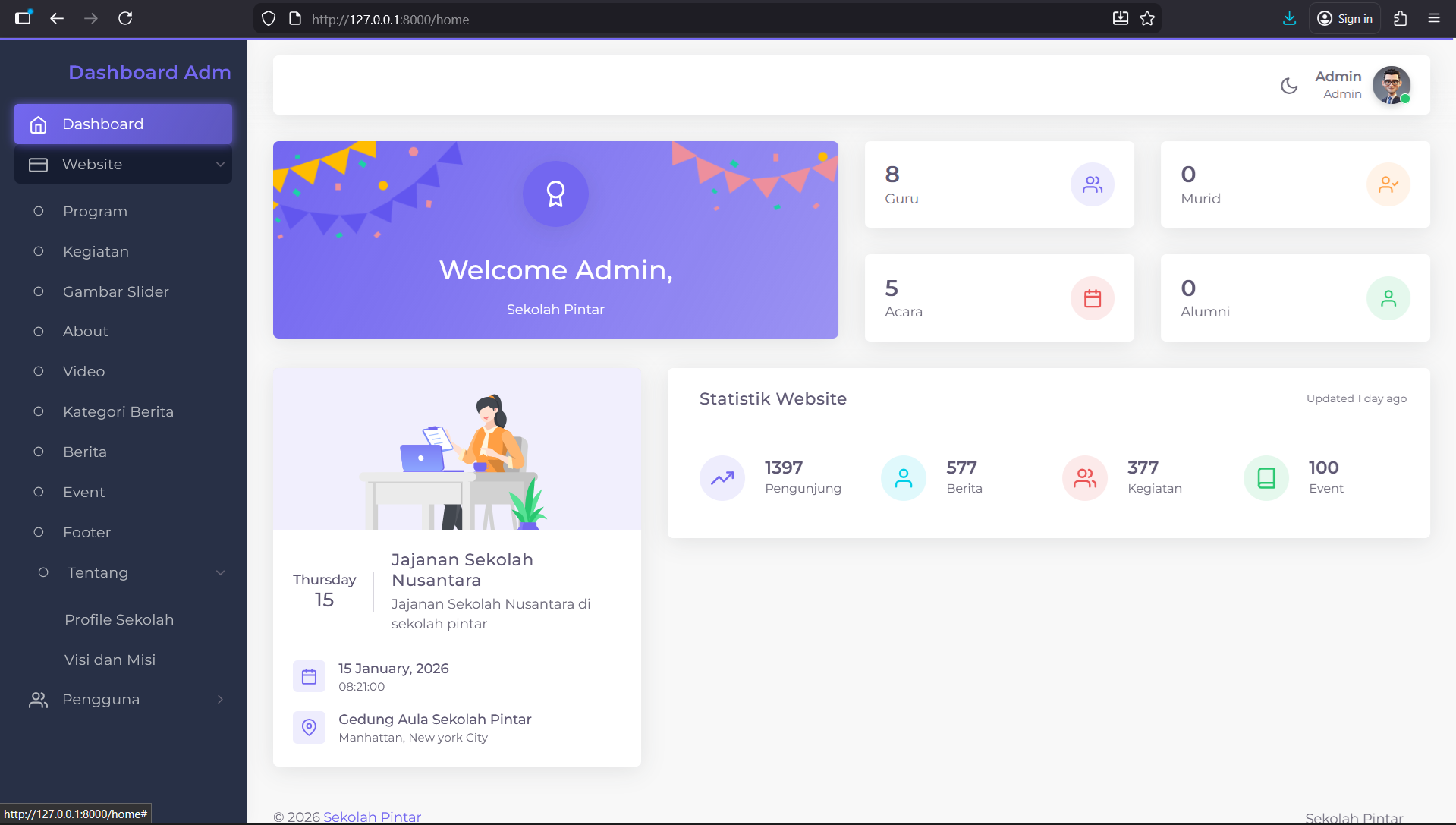Source Code Website Sekolah Full Fitur | Download Source Code Sistem Informasi Sekolah Laravel