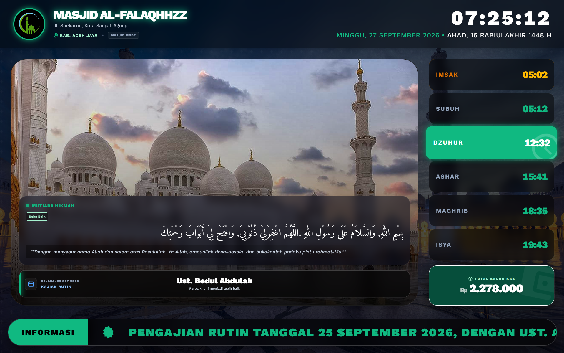 Download Source Code Aplikasi Masjid | Sistem Informasi Masjid | Aplikasi Jadwal Sholat & Keuangan