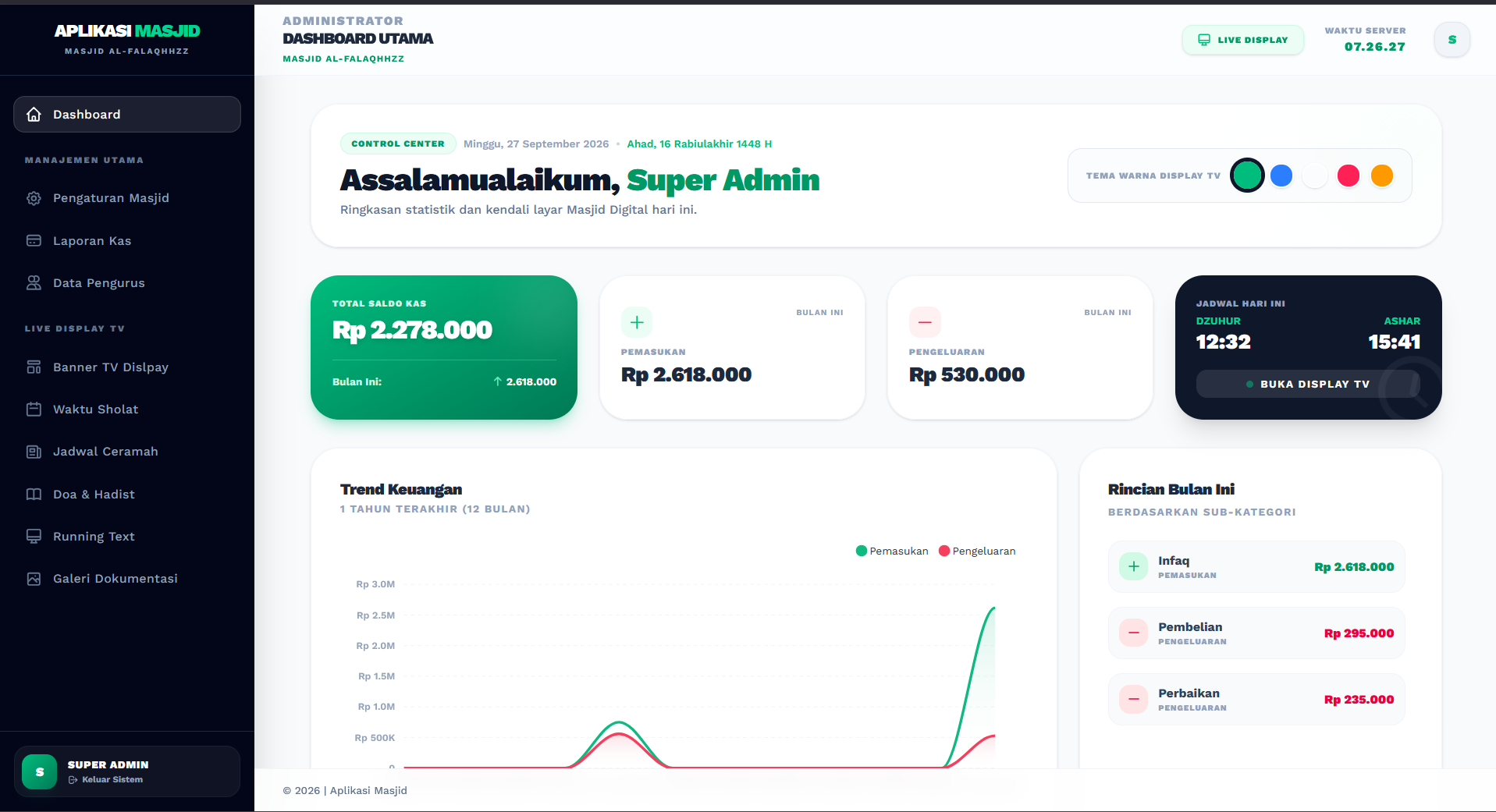 Download Source Code Aplikasi Masjid | Sistem Informasi Masjid | Aplikasi Jadwal Sholat & Keuangan