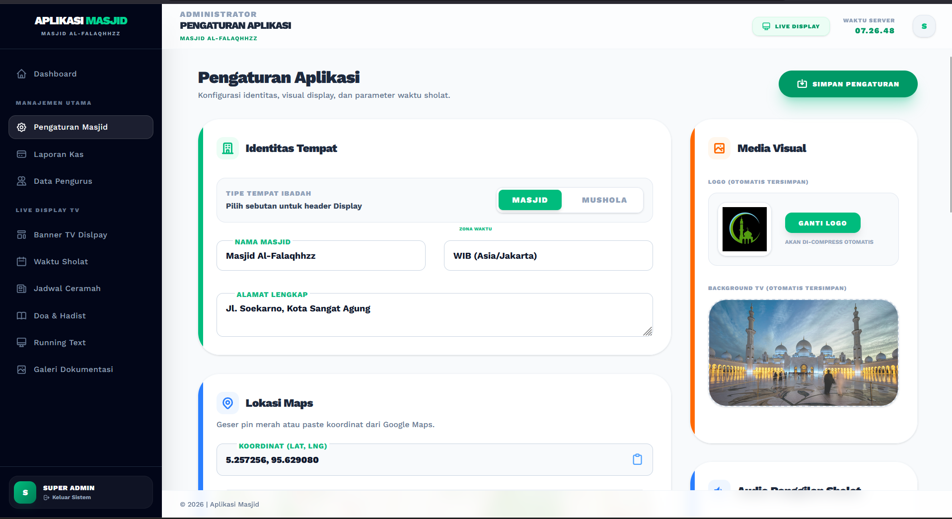 Download Source Code Aplikasi Masjid | Sistem Informasi Masjid | Aplikasi Jadwal Sholat & Keuangan