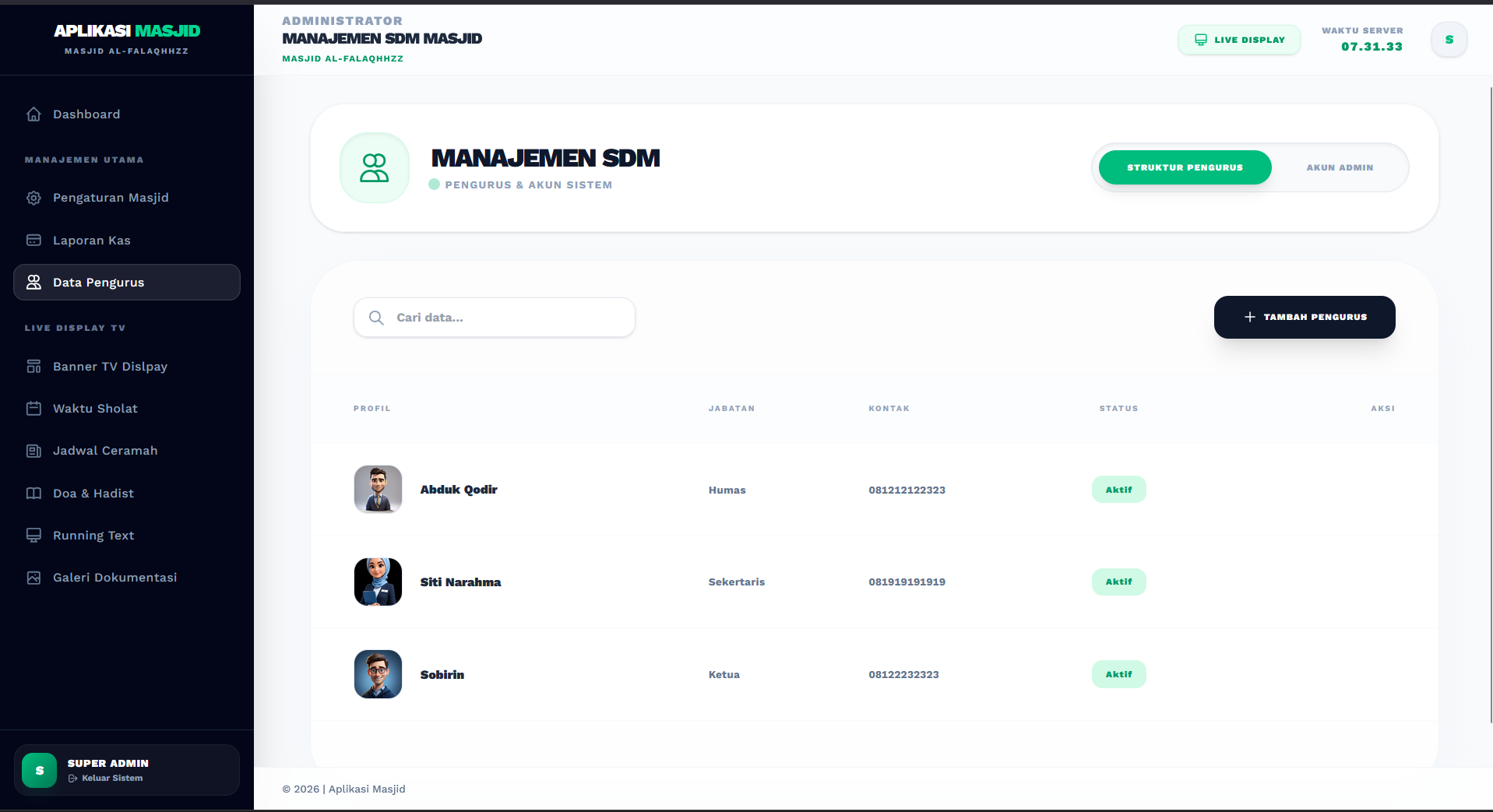 Download Source Code Aplikasi Masjid | Sistem Informasi Masjid | Aplikasi Jadwal Sholat & Keuangan