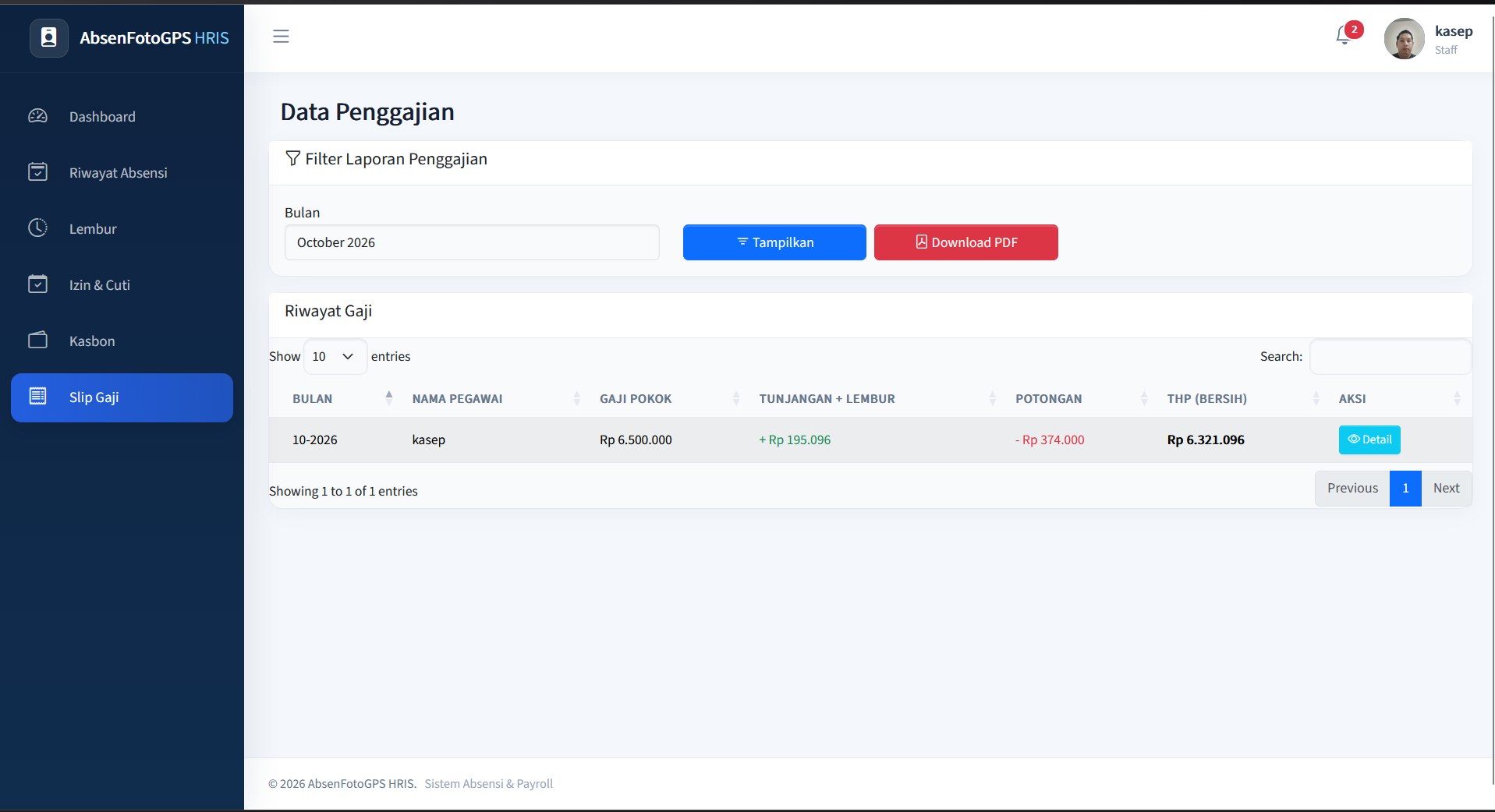 Source Code Aplikasi Absensi Online Face Recognition + GPS | Selfie, Lembur & Gaji | Aplikasi HRIS | Aplikasi Absensi Pengenalan Wajah
