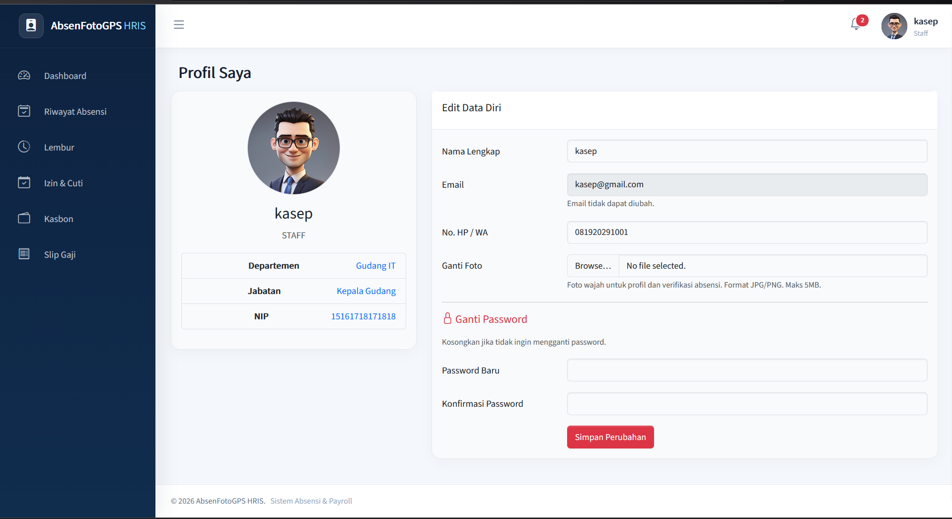 Source Code Aplikasi Absensi Online Face Recognition + GPS | Selfie, Lembur & Gaji | Aplikasi HRIS | Aplikasi Absensi Pengenalan Wajah