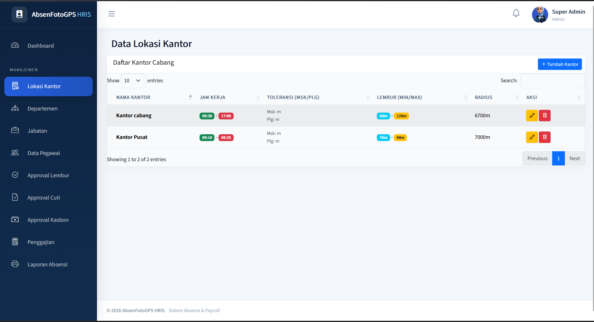Source Code Aplikasi Absensi Online Face Recognition + GPS | Selfie, Lembur & Gaji | Aplikasi HRIS | Aplikasi Absensi Pengenalan Wajah