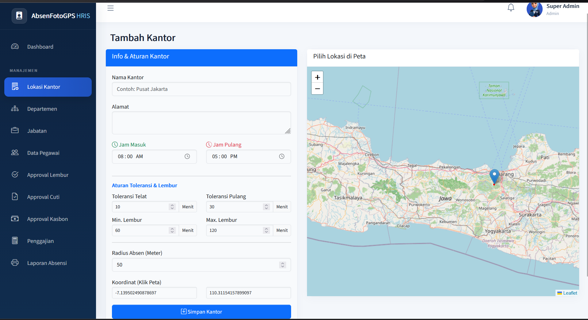 Source Code Aplikasi Absensi Online Face Recognition + GPS | Selfie, Lembur & Gaji | Aplikasi HRIS | Aplikasi Absensi Pengenalan Wajah